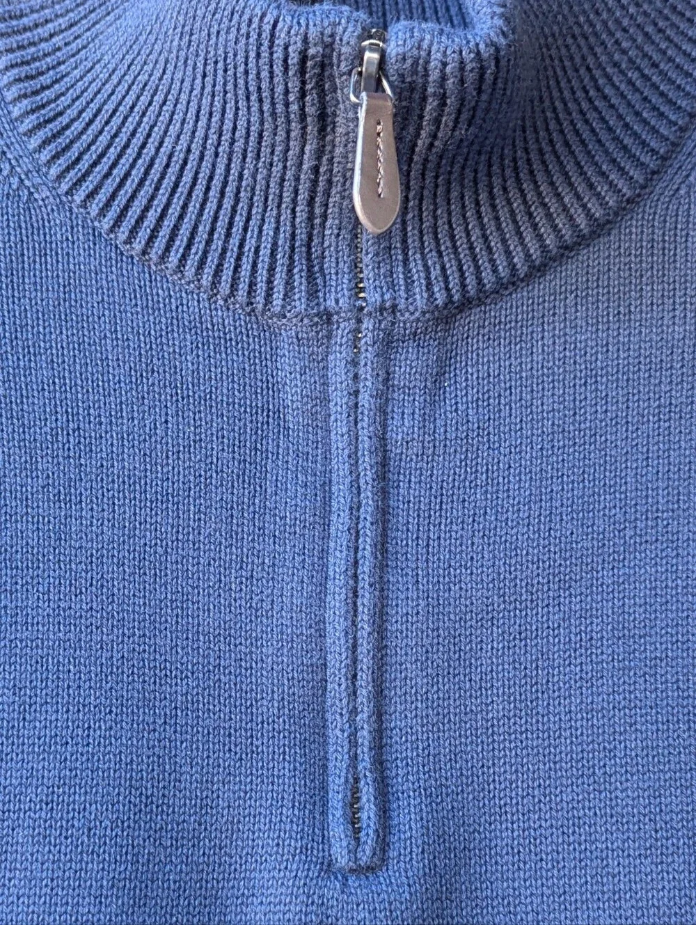 J. Crew Men's Heritage Cotton Quarter-Zip Sweater Navy Blue Size XL 100% Cotton